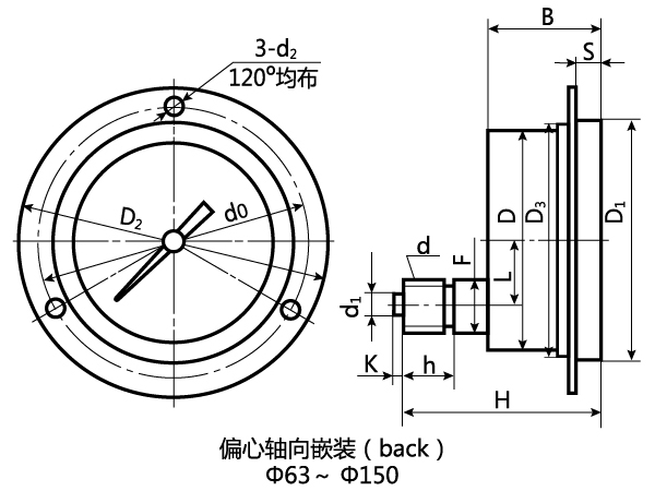 PZT-偏心軸向帶前法蘭邊嵌裝式（IV）